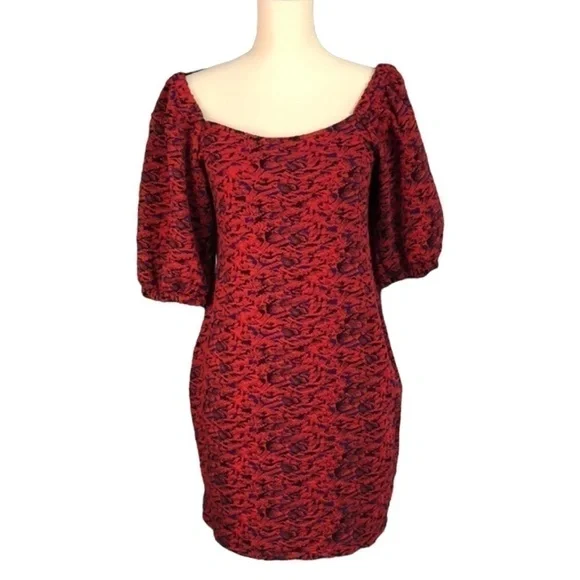 jacquard a line mini dress Women's Say It with Roses Champagne Multi Floral Jacquard Mini Dress | Size: S